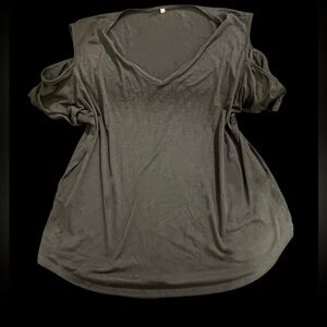 Black Cold Shoulder Women's Top